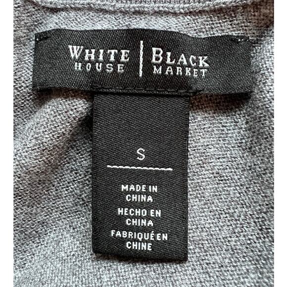 White House Black Market Womens Gray Mock Neck Fine Knit Sweater Dress Small - Picture 3 of 12